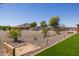 Large backyard with grass, gravel, and areas for cornhole and other games at 21987 E Stacey Rd, Queen Creek, AZ 85142