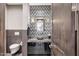 Elegant powder room with modern sink and stone vanity at 24258 N 91St St, Scottsdale, AZ 85255