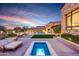 Relaxing spa with seating and stunning sunset views at 24258 N 91St St, Scottsdale, AZ 85255