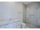 Clean bathroom showcasing a walk-in shower, and a marble-topped vanity at 24642 N 123Rd Pl, Scottsdale, AZ 85255