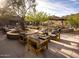 Relaxing community patio with seating areas and mountain views at 24642 N 123Rd Pl, Scottsdale, AZ 85255