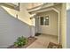 Home entryway with door and window, landscaping at 3134 E Mckellips Rd # 168, Mesa, AZ 85213