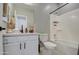 Clean bathroom with white vanity, bathtub, and tiled floor at 3740 S 182Nd Ln, Goodyear, AZ 85338