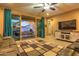 Spacious living room with sliding doors leading to the backyard at 3894 E Ebano St, Gilbert, AZ 85295