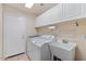 Laundry room with washer, dryer, utility sink, and cabinets at 4601 E Peak View Rd, Cave Creek, AZ 85331