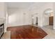 Living room features hardwood floors and a fireplace at 4601 E Peak View Rd, Cave Creek, AZ 85331