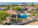 Community pool and spa with a covered patio area at 8100 E Camelback Rd # 175, Scottsdale, AZ 85251