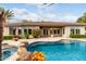 Outdoor pool with beautiful patio view of the house at 953 E Fieldstone Pl, Chandler, AZ 85249