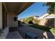 Backyard with patio, lawn, and string lights at 3146 E Sagebrush St, Gilbert, AZ 85296
