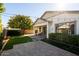 Backyard view with patio, lawn, and string lights at 3146 E Sagebrush St, Gilbert, AZ 85296
