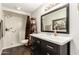 Bathroom with walk-in shower and modern vanity at 10814 W Thunderbird Blvd, Sun City, AZ 85351