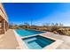 Sparkling pool and spa with mountain views at 10855 E Elba Way, Scottsdale, AZ 85262