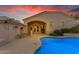 Stunning pool with a patio and adjacent house entrance at 15859 N Nyack Dr, Fountain Hills, AZ 85268