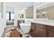 Elegant bathroom with double vanity, soaking tub, and walk-in shower at 21002 E Mayberry Rd, Queen Creek, AZ 85142