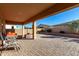 Spacious covered patio with seating area at 22643 E Stonecrest Dr, Queen Creek, AZ 85142