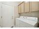 Laundry room with washer, dryer and storage cabinets at 30994 N 74Th Way, Scottsdale, AZ 85266