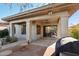 Covered patio with ceiling fan and built-in grill at 30994 N 74Th Way, Scottsdale, AZ 85266