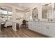 Elegant bathroom with double vanity, large mirrors, and a separate shower at 3818 N Lomond Cir, Mesa, AZ 85215