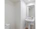 Clean powder room with pedestal sink and simple decor at 4430 N 22Nd St # 1, Phoenix, AZ 85016