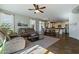 Open living room with views into kitchen and dining areas at 5227 W Desperado Way, Phoenix, AZ 85083