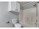 Clean bathroom with a shower/tub combo and toilet at 6454 E University Dr # 24, Mesa, AZ 85205