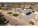 Aerial shot of the property showcasing the home's design, landscaping, and neighborhood at 6614 E North Ln, Paradise Valley, AZ 85253