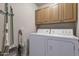 Laundry room with washer, dryer, and overhead cabinets at 8220 N 15Th Ave, Phoenix, AZ 85021