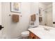 Clean bathroom with single vanity and shower at 10756 E Ludlow Dr, Scottsdale, AZ 85255