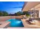 Expansive pool with spa and patio seating at 10758 E Tamarisk Way, Scottsdale, AZ 85262