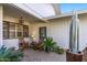 Front patio with brick flooring and potted plants at 12719 W Shadow Hills Dr, Sun City West, AZ 85375