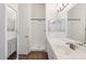 Updated bathroom featuring a glass-enclosed shower, vanity, and neutral color palette at 1328 E Binner Dr, Chandler, AZ 85225