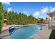 Private backyard with refreshing blue swimming pool and tall green hedge at 1328 E Binner Dr, Chandler, AZ 85225