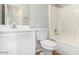 Clean bathroom with white vanity and shower/tub combo at 15913 W Elm St, Surprise, AZ 85374