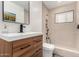 Clean bathroom with modern vanity and shower at 1837 E Minnezona Ave, Phoenix, AZ 85016