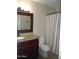 Bathroom with granite countertop and shower/tub combo at 2208 W Lindner Ave # 17, Mesa, AZ 85202