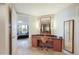 Vanity area with large mirror and granite countertop at 2211 E Camelback Rd # 201, Phoenix, AZ 85016