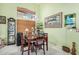 Dining area features a wood table and chairs, and large artwork at 2673 W Ivanhoe St, Chandler, AZ 85224