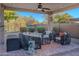 Covered patio with seating area and mountain views at 32029 N 19Th Ln, Phoenix, AZ 85085