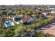 Aerial view of the estate showcasing the pool, outdoor spaces, and lush landscaping at 5203 N Monte Vista Dr, Paradise Valley, AZ 85253