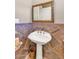 Modern bathroom with pedestal sink and decorative tile at 7575 E Camino Salida Del Sol --, Scottsdale, AZ 85266