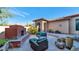 Relaxing patio with fireplace and seating area, perfect for outdoor living at 7575 E Camino Salida Del Sol --, Scottsdale, AZ 85266