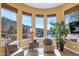 Peaceful sitting area with a view of the pool and desert landscape at 7575 E Camino Salida Del Sol --, Scottsdale, AZ 85266