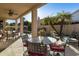 Outdoor patio with seating area and pool view at 9509 E Arrowvale Dr, Sun Lakes, AZ 85248