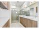 Modern bathroom with double vanity and walk in shower at 1 Easy St # 12, Carefree, AZ 85377