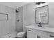 Modern bathroom with white vanity and walk-in shower at 1104 N Oak Ct, Gilbert, AZ 85233