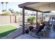 Backyard patio with pool view and seating area at 2300 W Temple St, Chandler, AZ 85224