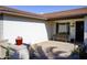 Front patio with a bench and potted plants at 2300 W Temple St, Chandler, AZ 85224