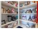 Well-organized pantry with ample shelving for storage at 27648 N 102Nd Ln, Peoria, AZ 85383