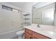 Clean bathroom with shower/tub combo and vanity at 28025 N 23Rd Dr, Phoenix, AZ 85085