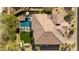 Bird's-eye view showing house, pool, and landscaped backyard at 29615 N 55Th Pl, Cave Creek, AZ 85331